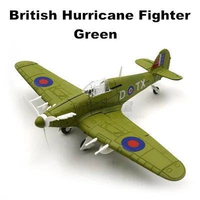 22cm 4D Diy Toys Fighter Assemble Blocks Building Model Airplane Military Model Arms WW2 Germany BF109 UK Hurricane Fighter