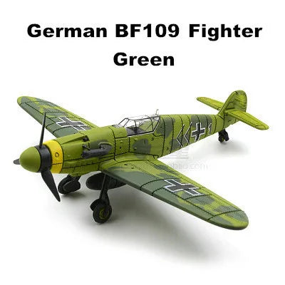 22cm 4D Diy Toys Fighter Assemble Blocks Building Model Airplane Military Model Arms WW2 Germany BF109 UK Hurricane Fighter