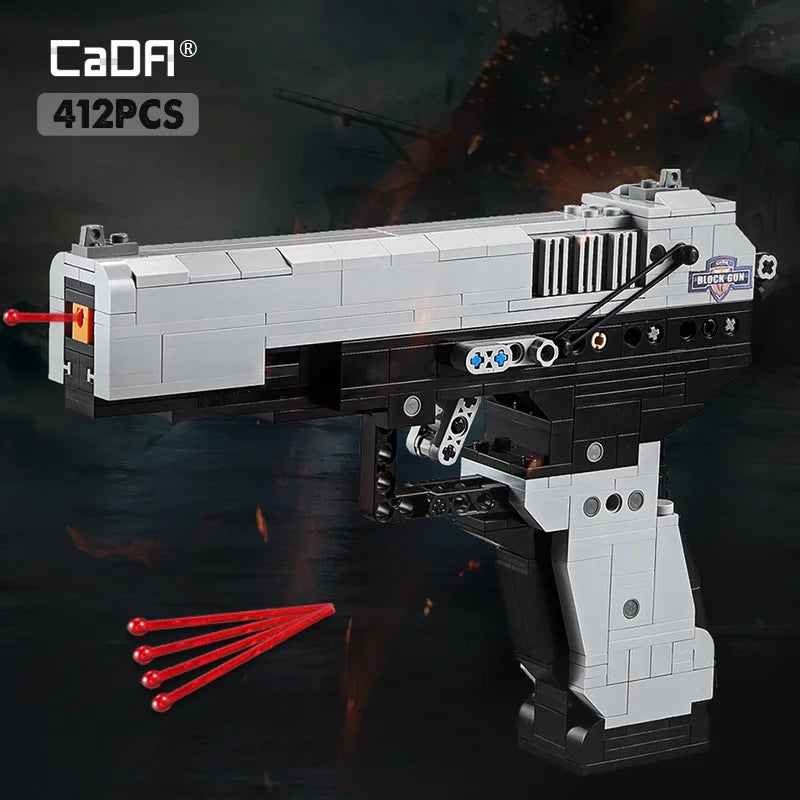 CADA Military WW2 Desert Eagle Pistol MK23 Pistol Uzi submachine gun Building Blocks city police Bricks Children toy gifts