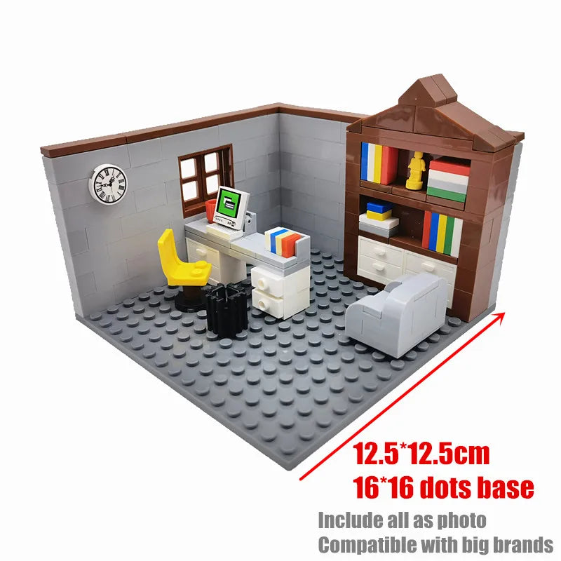 Dom Miejski Klocki Zabawki dla Dzieci Chłopców Dziewczynek DIY Prezenty MOC Klocki Sypialnia Salon Meble Model Juguetes Bloques