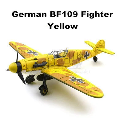 22cm 4D Diy Toys Fighter Assemble Blocks Building Model Airplane Military Model Arms WW2 Germany BF109 UK Hurricane Fighter