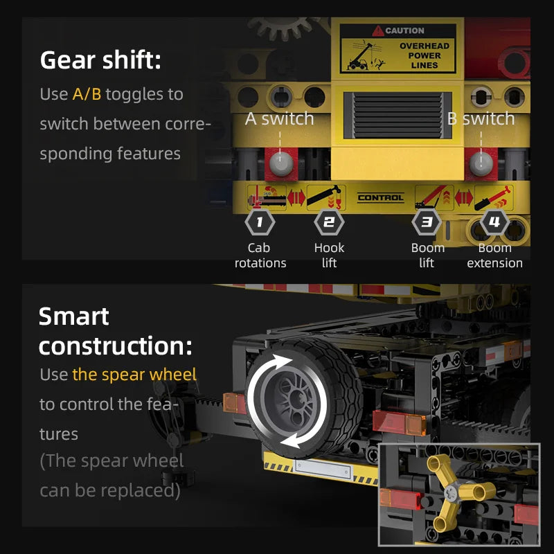 Cada City Remote Control Engineering Vehicle Truck Crane Building Blocks MOC RC Car Bricks DIY Toys For Children Gifts - CADA BRICKS®