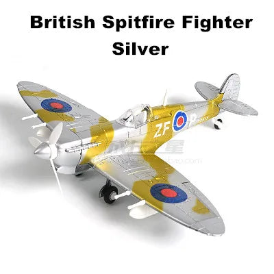 22cm 4D Diy Toys Fighter Assemble Blocks Building Model Airplane Military Model Arms WW2 Germany BF109 UK Hurricane Fighter