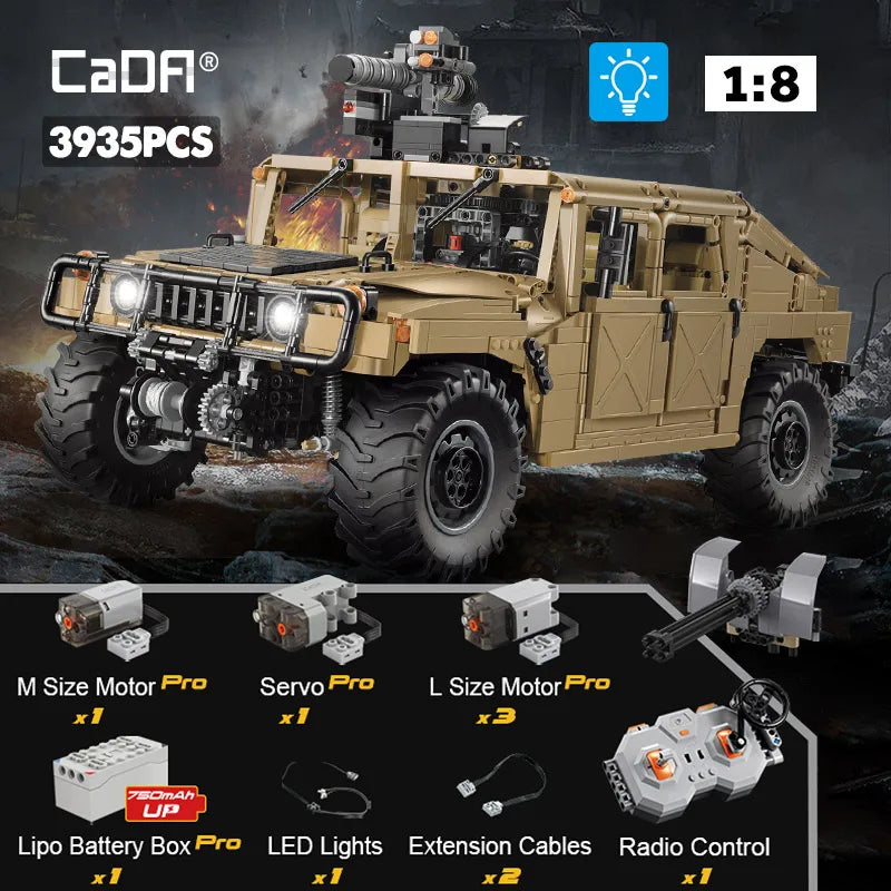 Cada 3935Pcs technical Armored SUV Car Buggy Trucks Pickup Bricks City Off-road Remote Control Car Building Blocks Toy Gifts - CADA BRICKS®