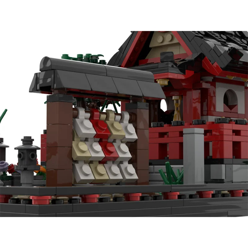 MOC Small Shinto Shrine Model Building Block House Temple Japanese Style Building Assembled Brick Toys Creative Children's Gift