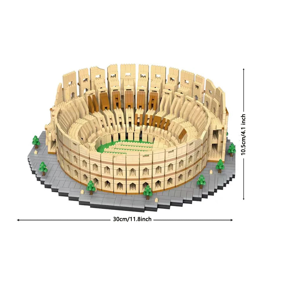 KNEW BUILT The Leaning Tower of Pisa Euro Constrution Micro Mini Building Blocks for Adult Child Toys Set Roma Colosseum Bricks