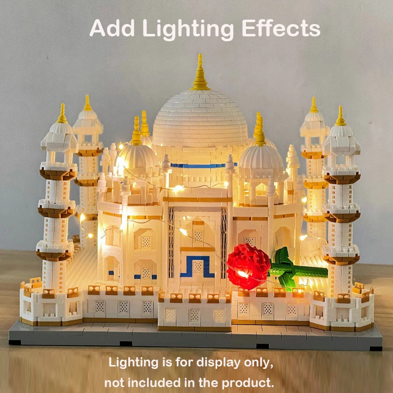 MOC City Mini Bricks Taj Mahal Światowej Sławy Architektura Mikro Model Indie Klocki Kreatywne Zestawy Zabawki Dla Dzieci Chłopiec Dorosły Prezent