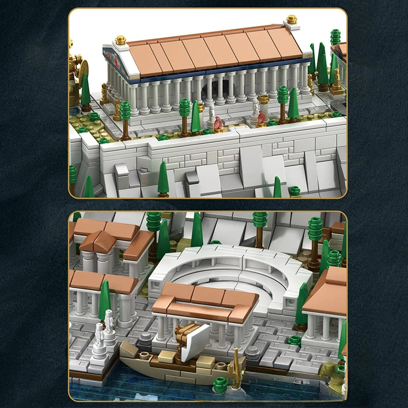 Creative Expert MOC 66034 Retro Temple Greece Acropolls in Athens Castle of Athens Model 1988PCS Building Blocks Brick Toys