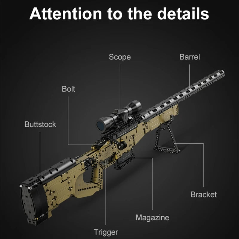 Cada 979Pcs City Technical Police Military Weapon Sniper Rifle Building Blocks WW2 For Assault Rifle Bricks Toys for Kids Gifts - CADA BRICKS®