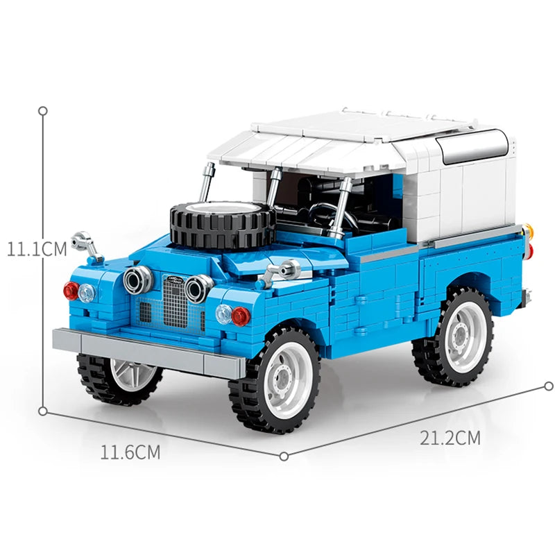 721 elementów City Retro Mechaniczny Pojazd Terenowy Klocki Budowlane Roadster Samochód Wyścigowy Supersamochód Klocki Zabawki Dla Chłopców Prezenty Dla Dzieci
