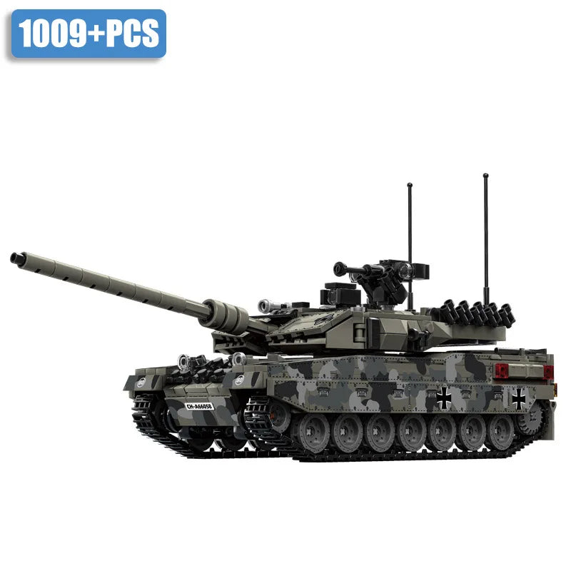 Military WW2 MOC Leopard 2A7 Army Main Battle Tank Soldiers Building Blocks Bricks M1 T90M Tank Set For Children Boys Gifts - CADA BRICKS®