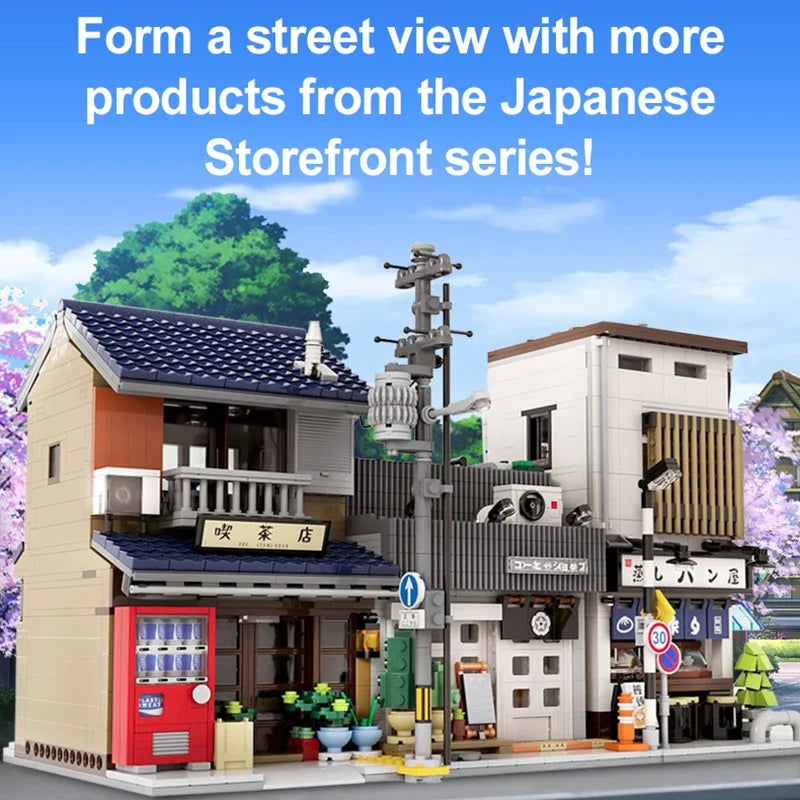 With Packaging BOX LED City Japanese Tea Shop House Architecture Building Blocks Friends Shop Figures Bricks Toys for Kid Gifts - CADA BRICKS®