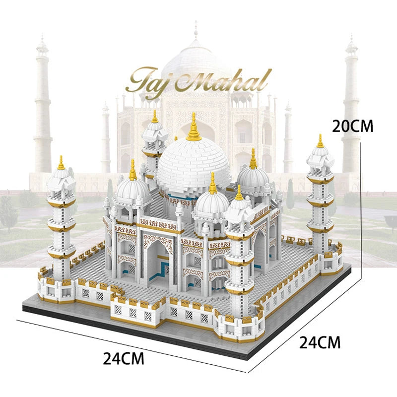 MOC City Mini Bricks Taj Mahal Światowej Sławy Architektura Mikro Model Indie Klocki Kreatywne Zestawy Zabawki Dla Dzieci Chłopiec Dorosły Prezent