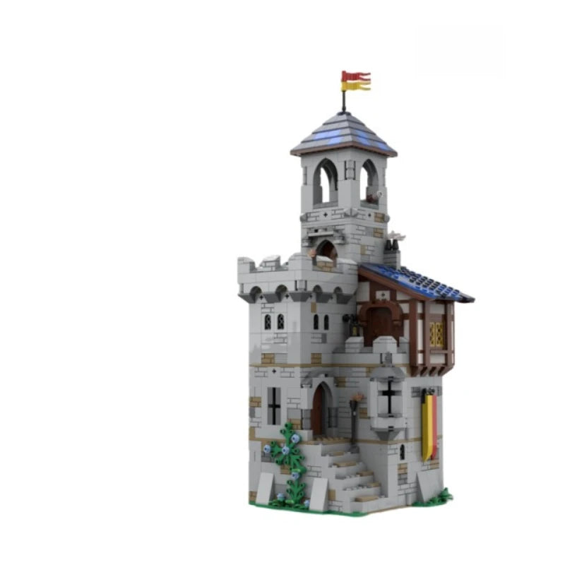 MOC Castle Keep Building Blocks Modułowa średniowieczna wieża fortecy Kompatybilne klocki Kreatywny zamek DIY Zabawka prezent dla chłopców Dzieci