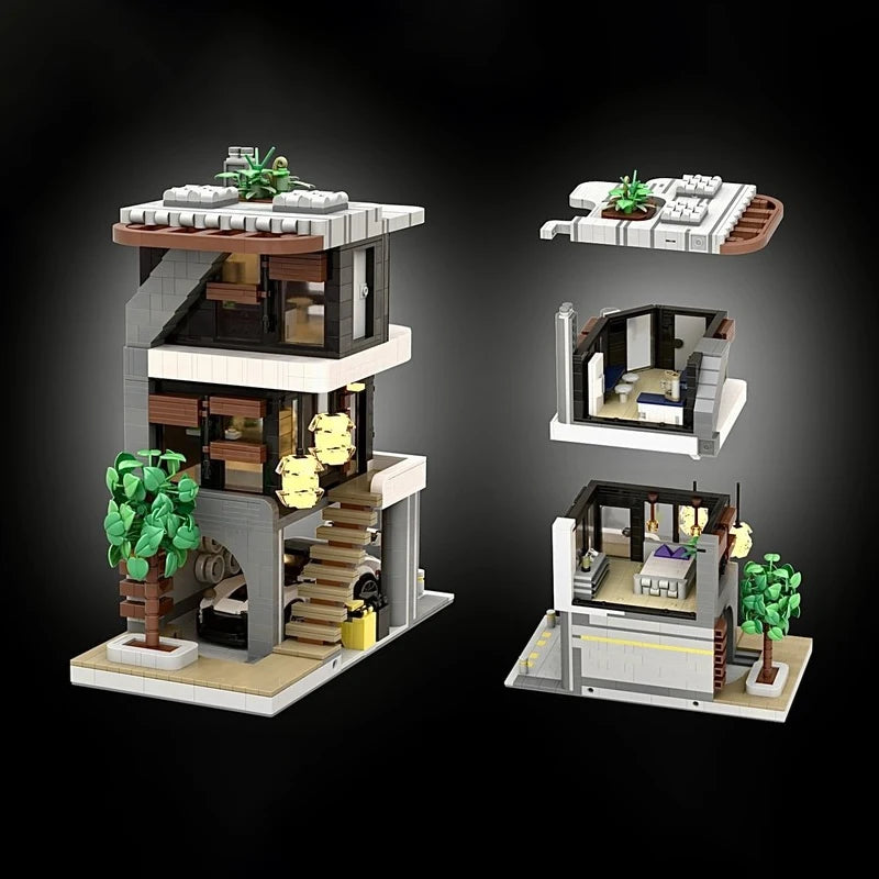 MOC-216452 Nimbus ONE | Modular Building Series Creative Modern Luxury Villa Assembly Model Miniature Brick House Gift 342PCS