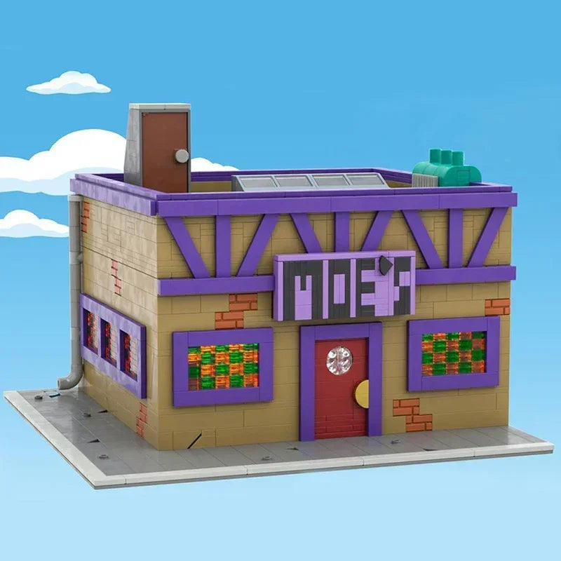 Moc Building Bricks Springfield Architecture Model Technology Modułowy blok Widok ulicy miejskiej Zabawka DIY Zestaw montażowy Prezent świąteczny