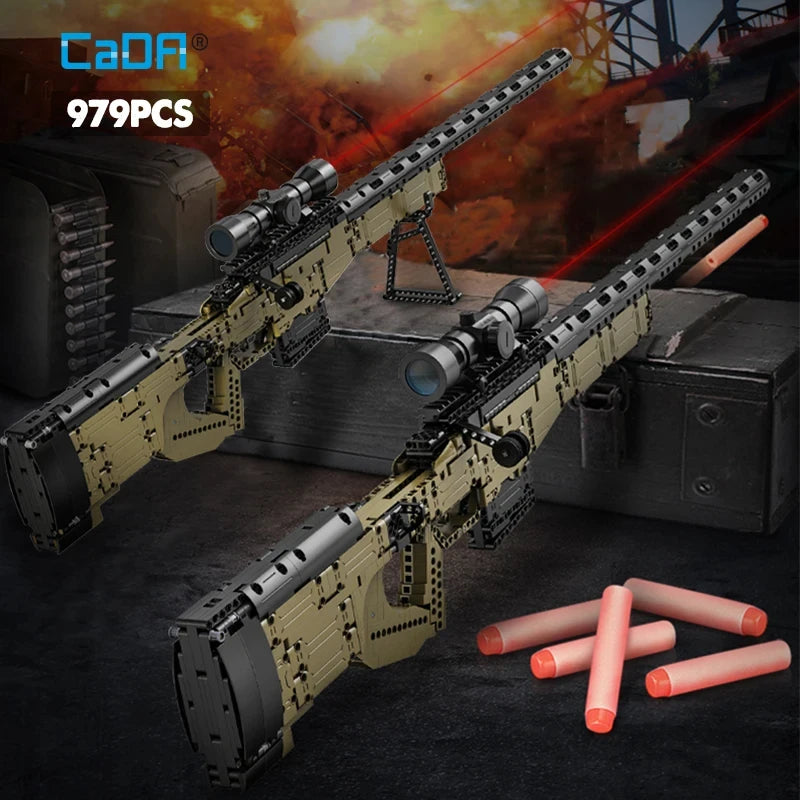 Cada 979Pcs City Technical Police Military Weapon Sniper Rifle Building Blocks WW2 For Assault Rifle Bricks Toys for Kids Gifts - CADA BRICKS®