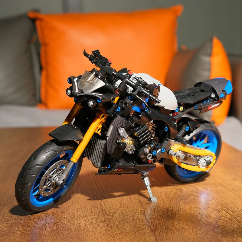 MOC City Classic 1:8 Technology MOTO Bricks Motocykl Lokomotywa Model pojazdu Klocki Urodzinowe Prezenty dla Dzieci Chłopców