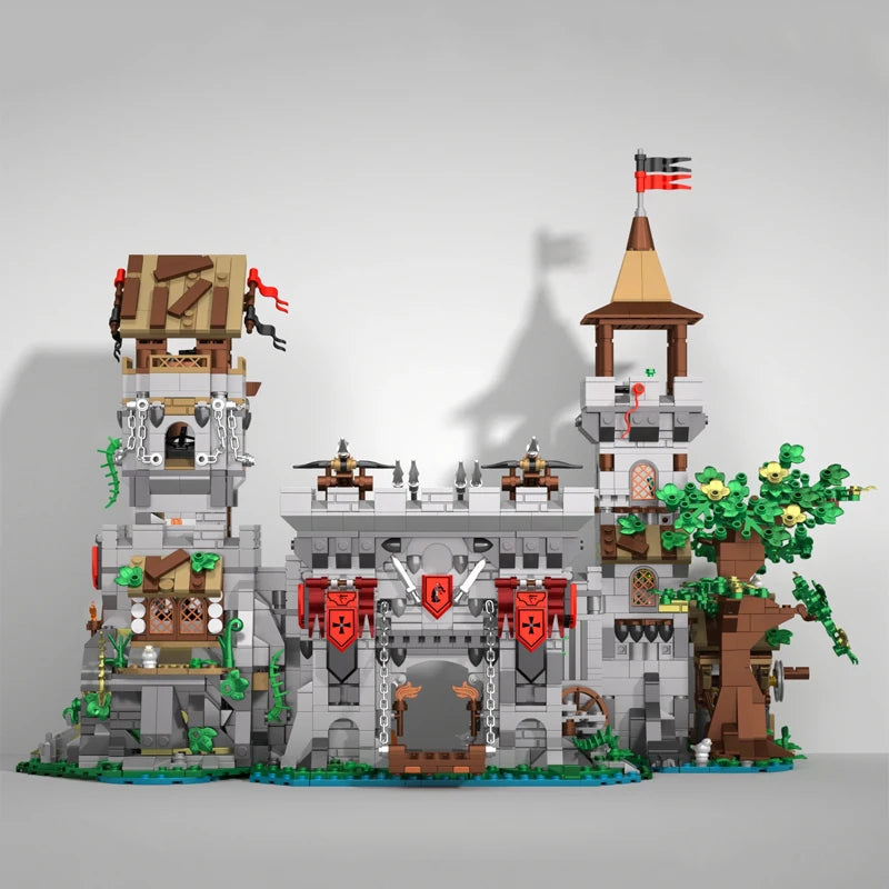 Klocki konstrukcyjne Twierdzy Rycerza Ducha Świętego Architektura MOC Model Zamku Średniowiecznego Puzzle Zabawki dla dorosłych Prezent świąteczny