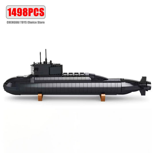 Military Large The type 094 Strategic Nuclear Submarine Building Blocks Model MOC Bricks Arms Warship Sets Kids Toys Boys Gifts
