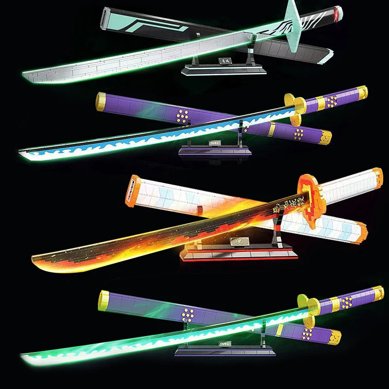 Samurai Sword Building Blocks Ninja Blade Katana Japanese Anime Butterfly Nichirin Knife Bricks MOC Children Toys for Adult Gift - CADA BRICKS®