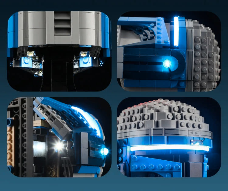 Lighting Set For LEGO Jango Fett Helmet Starings Wars 75408 Movie Not Include Block(Only Light Kit) - CADA BRICKS®