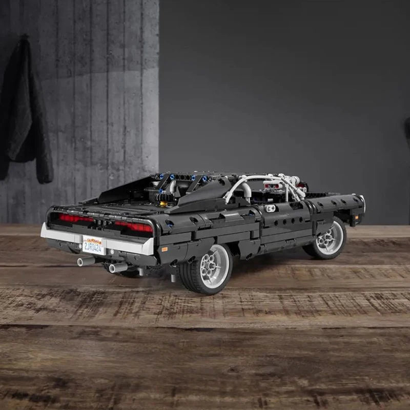 Samochód techniczny Dodge Charger, samochód sportowy, klocki budowlane, model z filmu Szybcy i wściekli, pojazdy wyścigowe, klocki, zabawki, prezenty dla chłopaka