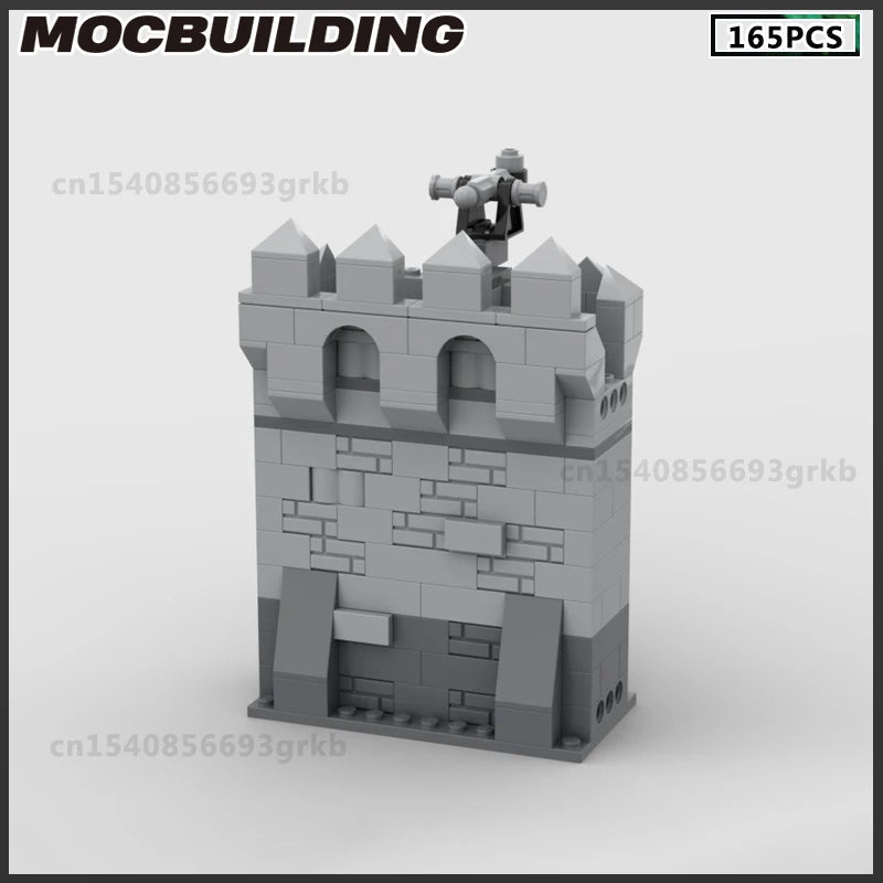 MOC Klocki do budowy średniowiecznego zamku, wieży, bramy, fortecy, kolekcja prezentów świątecznych DIY, klocki do samodzielnego montażu, zabawki dla dzieci
