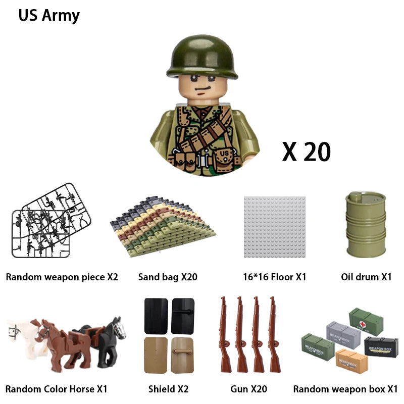 Military Building Blocks, Figures, Action Figures, Toys, Mini Dolls, Soldier Characters, Children's Toys, National Army Phalanx - CADA BRICKS®