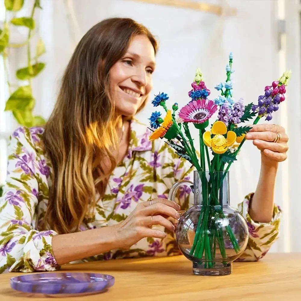 Wildflower Bouquet Building Blocks Set 10313/10314 - Dried Flower Centerpiece Home Decor, Creative DIY Toys for Girls Birthday G