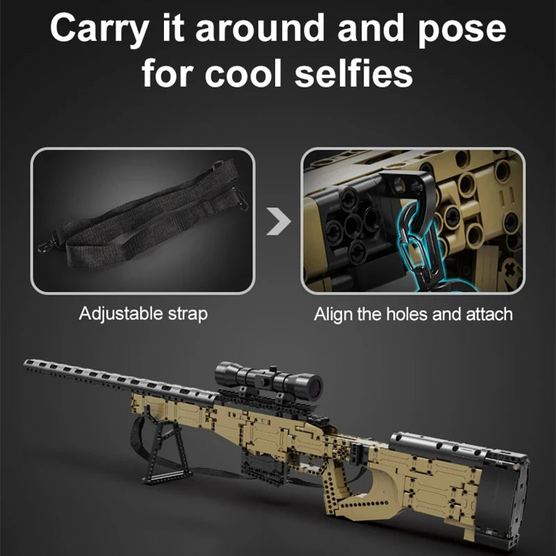 Cada 979Pcs City Technical Police Military Weapon Sniper Rifle Building Blocks WW2 For Assault Rifle Bricks Toys for Kids Gifts - CADA BRICKS®