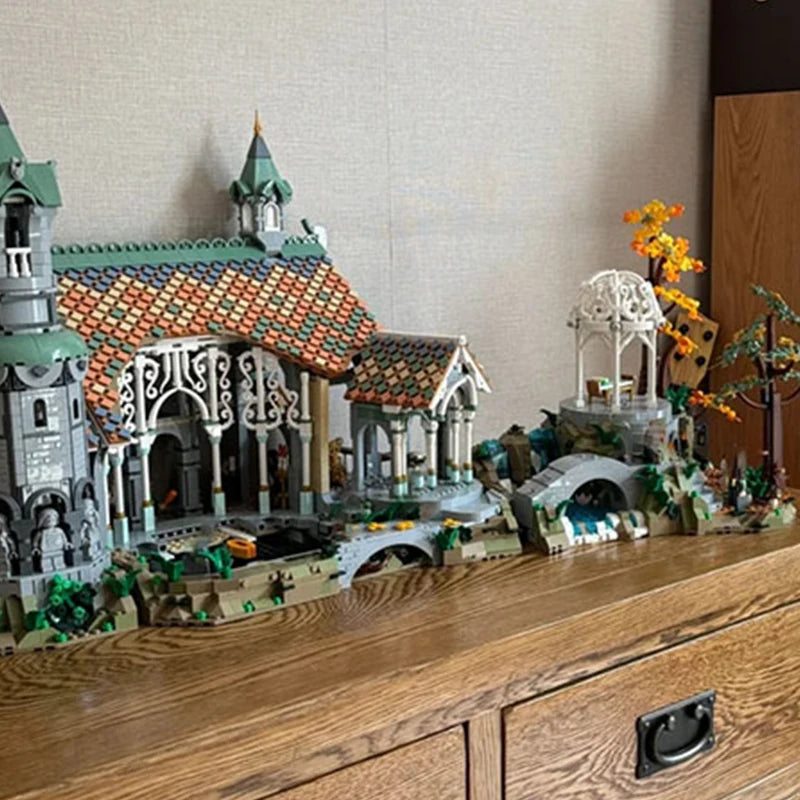 6167 szt. Zestaw klocków budowlanych Vally Castle MOC Small Particle Street Series Bricks Model Toys Display Collection Holiday Gifts