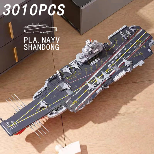 SEMBO Shandong Aircrafted Carrier Modular Building Blocks Military Navy Battleship Model Bricks WW2 Soldiers Toys For Kid Gift - CADA BRICKS®