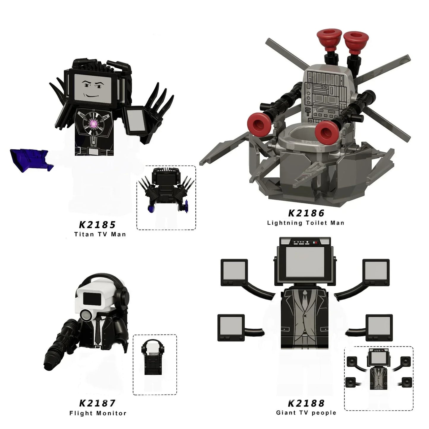 New KDL SWAT Skibidi Toilet Man Figures Anime Block Toys TvMan Titan Cameraman Speakerman Bricks Model Toy For Kid Birthday Gift - CADA BRICKS®