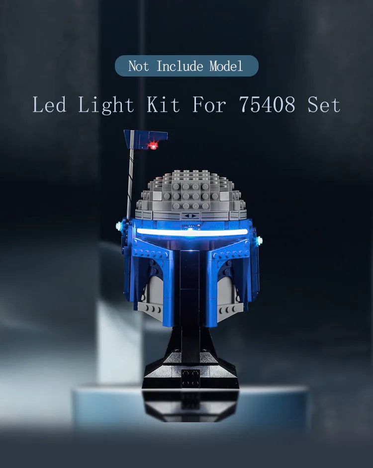 Lighting Set For LEGO Jango Fett Helmet Starings Wars 75408 Movie Not Include Block(Only Light Kit) - CADA BRICKS®