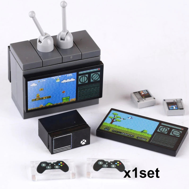City Printed Accessories Building Blocks Computer Controller Monitor Keyboard Dashboard Mobile Phone Radio Mini Bricks Kids Toys - CADA BRICKS®