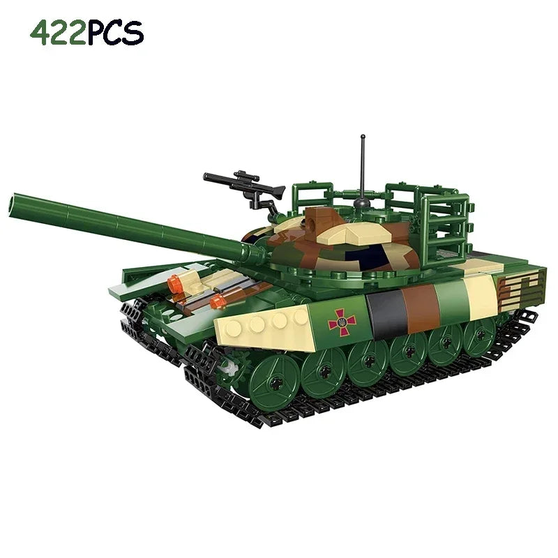 New Military Series Armored Vehicle Transport Truck Building Blocks Leopard Tank Set T64 Tank MOC Bricks Educational Toys