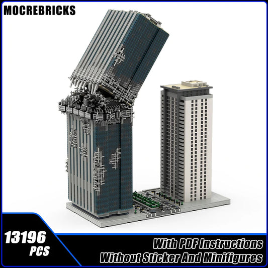 MOC City Street View Collapse Skyscraper Modular Architecture Technology Building Blocks Edifice Model Senior Bricks Toys Gifts