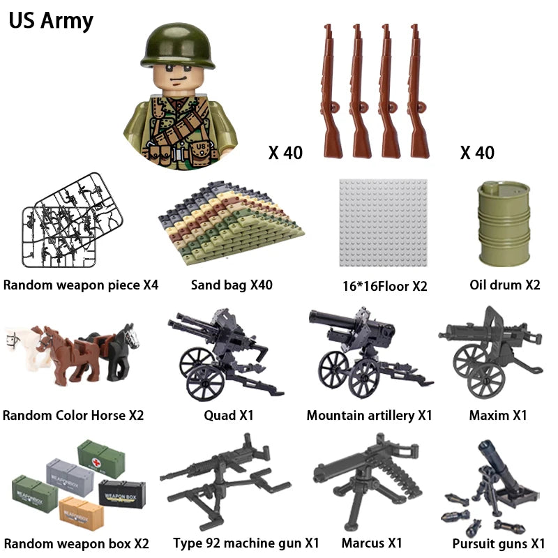 Military Building Blocks, Figures, Action Figures, Toys, Mini Dolls, Soldier Characters, Children's Toys, National Army Phalanx - CADA BRICKS®