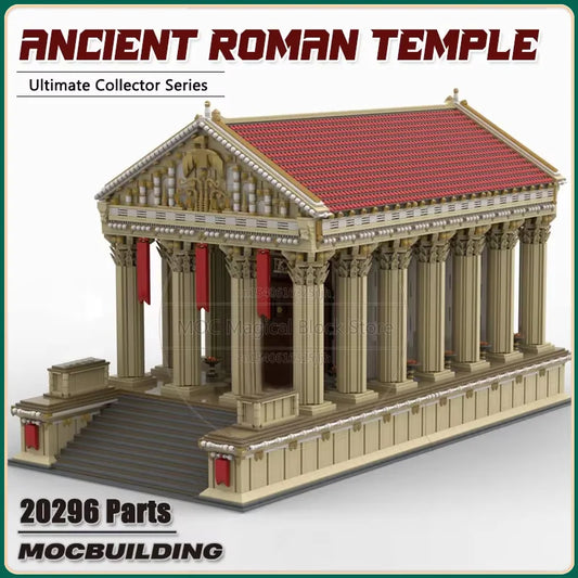 Ancient Roman Temple MOC Building Blocks Famous Castle Architecture City Street View Modular Brick Creative Collection Toys Gift