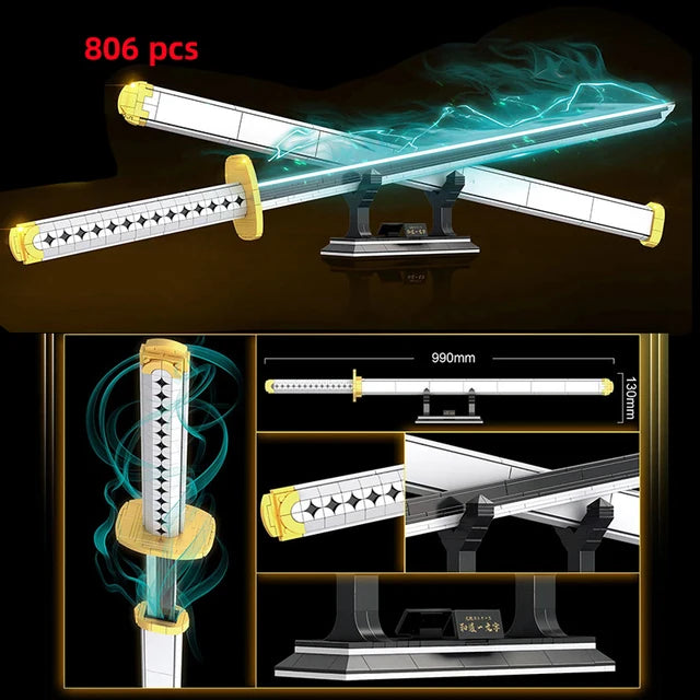 Samurai Sword Building Blocks Ninja Blade Katana Japanese Anime Butterfly Nichirin Knife Bricks MOC Children Toys for Adult Gift - CADA BRICKS®