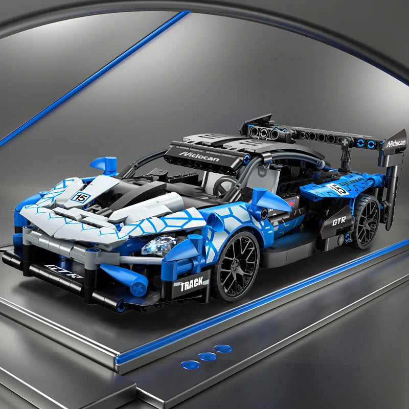 ToylinX 1/18 523 PCS Technical Mechanical Supercar Racing Racing Building Block Assembled Toy Car for Kids Boy Christmas Gifts