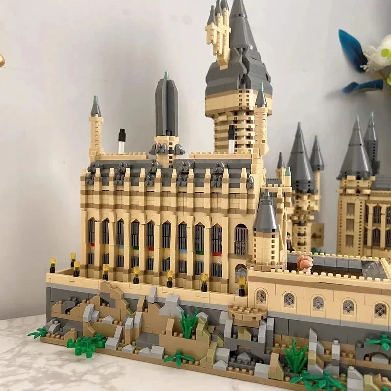 Mikro klocki Miasto Kreatywny średniowieczny magiczny zamek Seria Szkoła Architektura Pałac Model Klocki Prezenty Zabawki do montażu dla dzieci