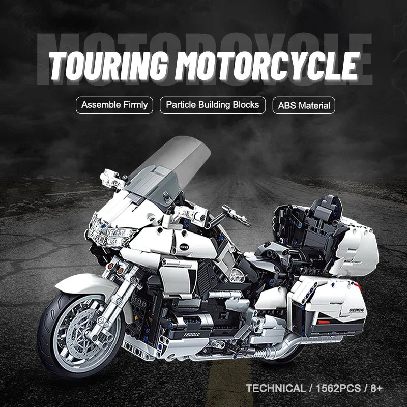 Motocykl turystyczny Gold Wing, model techniczny, klocki MOC, samochód wyścigowy, motocykl, klocki, zabawki, prezenty dla dzieci 8110
