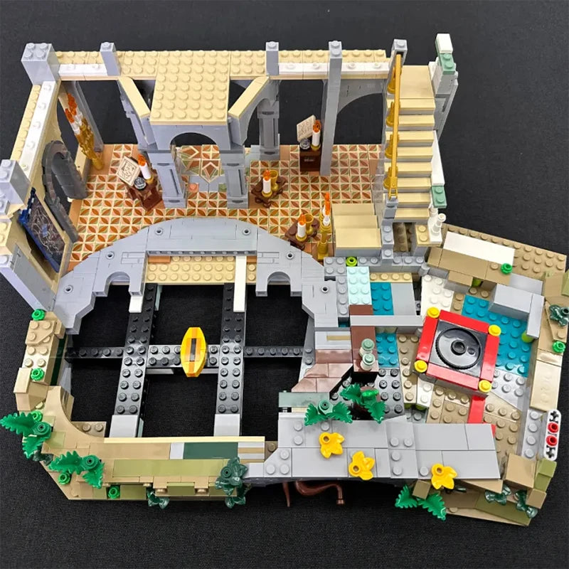 6167 szt. Zestaw klocków budowlanych Vally Castle MOC Small Particle Street Series Bricks Model Toys Display Collection Holiday Gifts