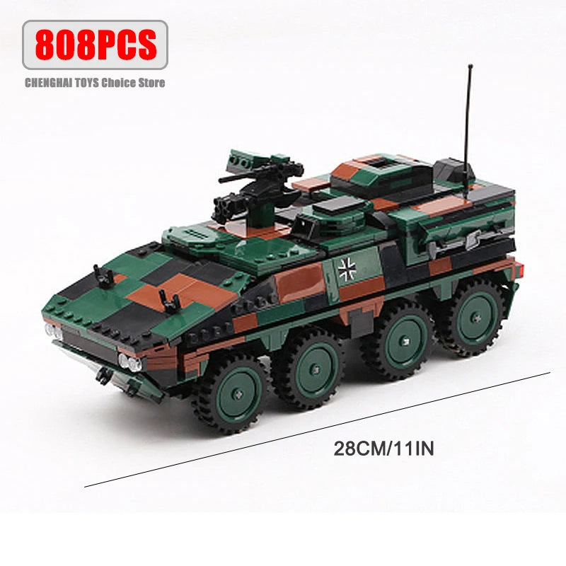 Military ww2 Cannon Assault Armored Vehicle Battle Tank Car Truck Army Weapon Building Blocks Sets Model Boys Toys for Kids Gift