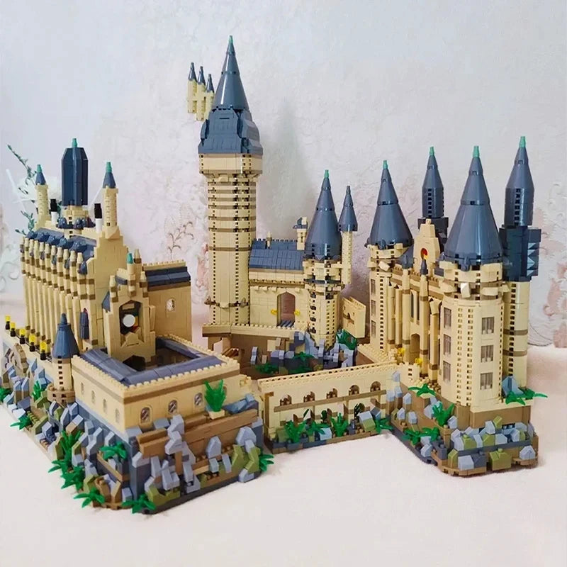 Mikro klocki Miasto Kreatywny średniowieczny magiczny zamek Seria Szkoła Architektura Pałac Model Klocki Prezenty Zabawki do montażu dla dzieci
