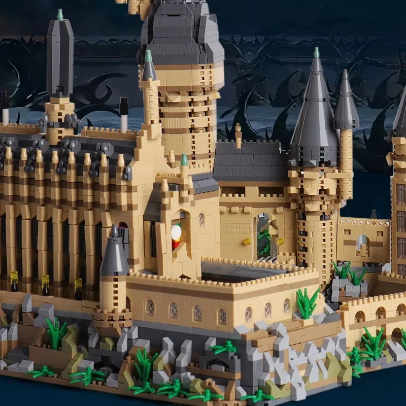 Mikro klocki Miasto Kreatywny średniowieczny magiczny zamek Seria Szkoła Architektura Pałac Model Klocki Prezenty Zabawki do montażu dla dzieci