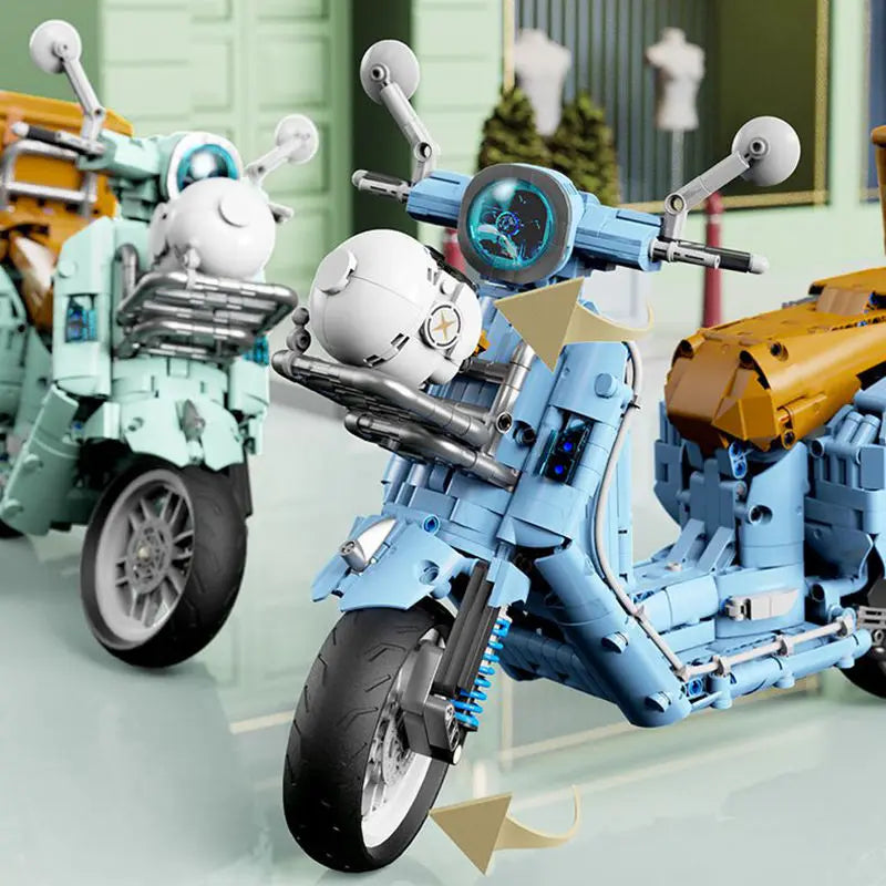 1828 sztuk 1:5 Miejskie Techniczne Modele Motocykli Samochodów Klocki Budowlane MOC Wyścigi Motocyklowe Pojazdy Klocki Zabawki Dla Dzieci Prezenty T4025