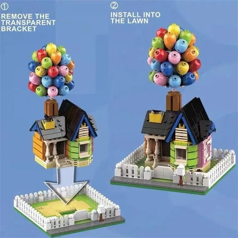 New Film Up City Expert Float Balloon Flying House Figure Building Blocks Bricks Street Scene Villa Model Assembly Toy Kid Gift